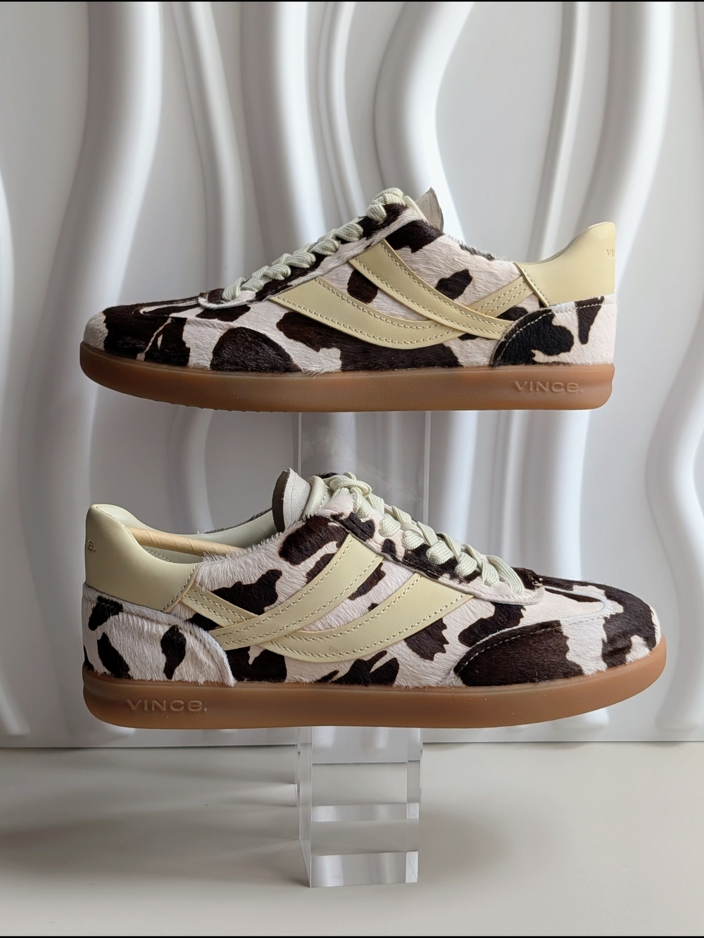 Vince Oasis Calf Hair Cow Print Sneakers Moonlight Multi 8 NIB